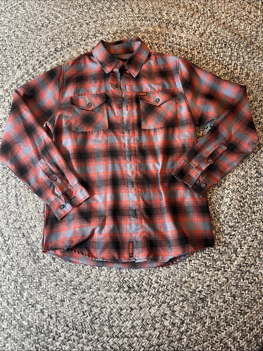 DIXXON Red and Black Plaid Casual Button-Down Shirt